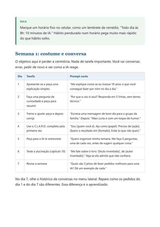 Página com a tabela comparativa das inteligências artificiais
